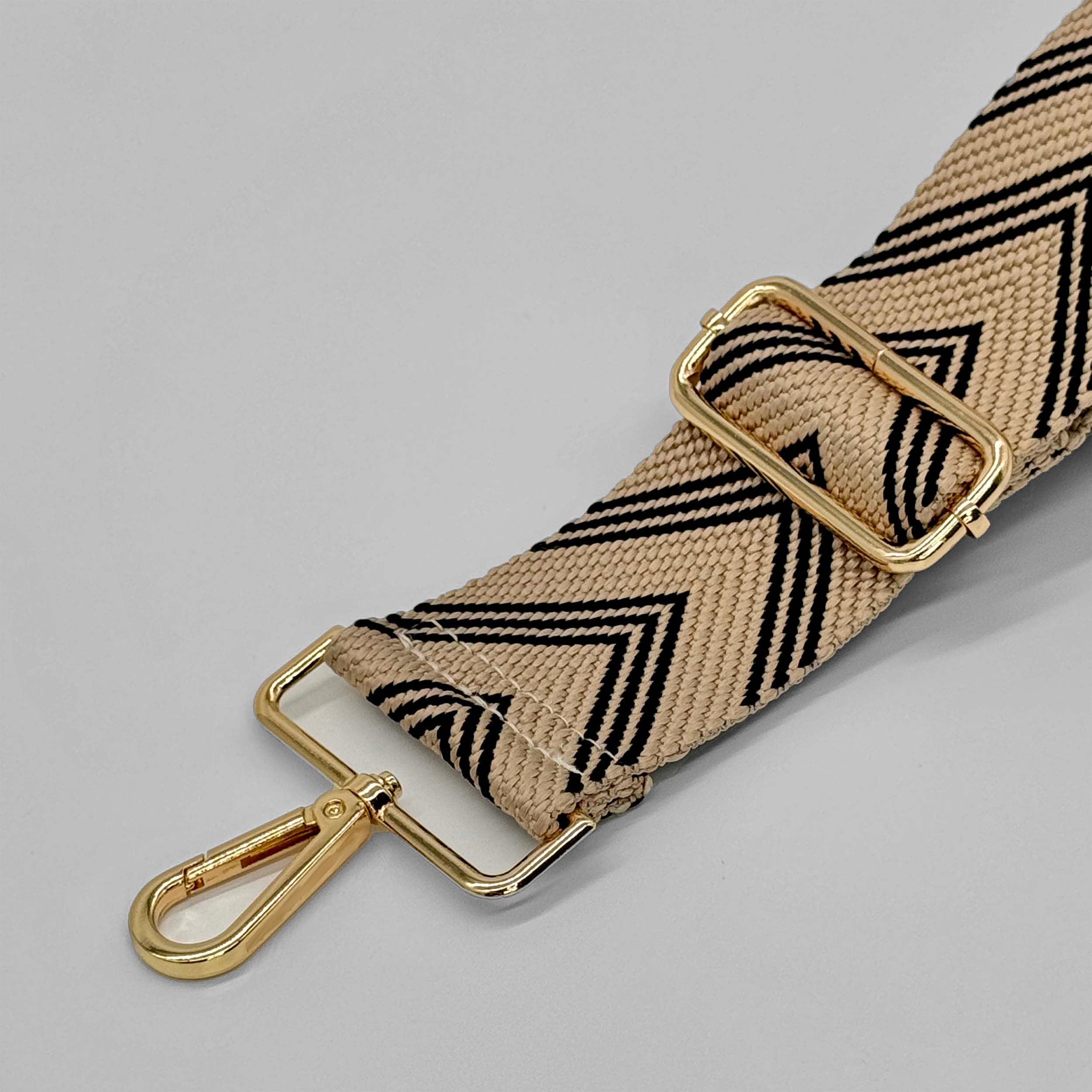 Black Herringbone Bag Strap