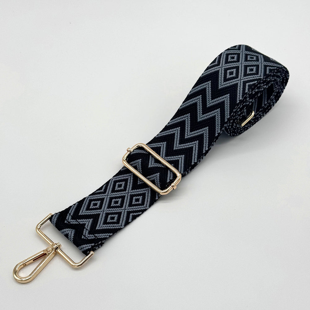 Black & Blue Zig Zag Bag Strap