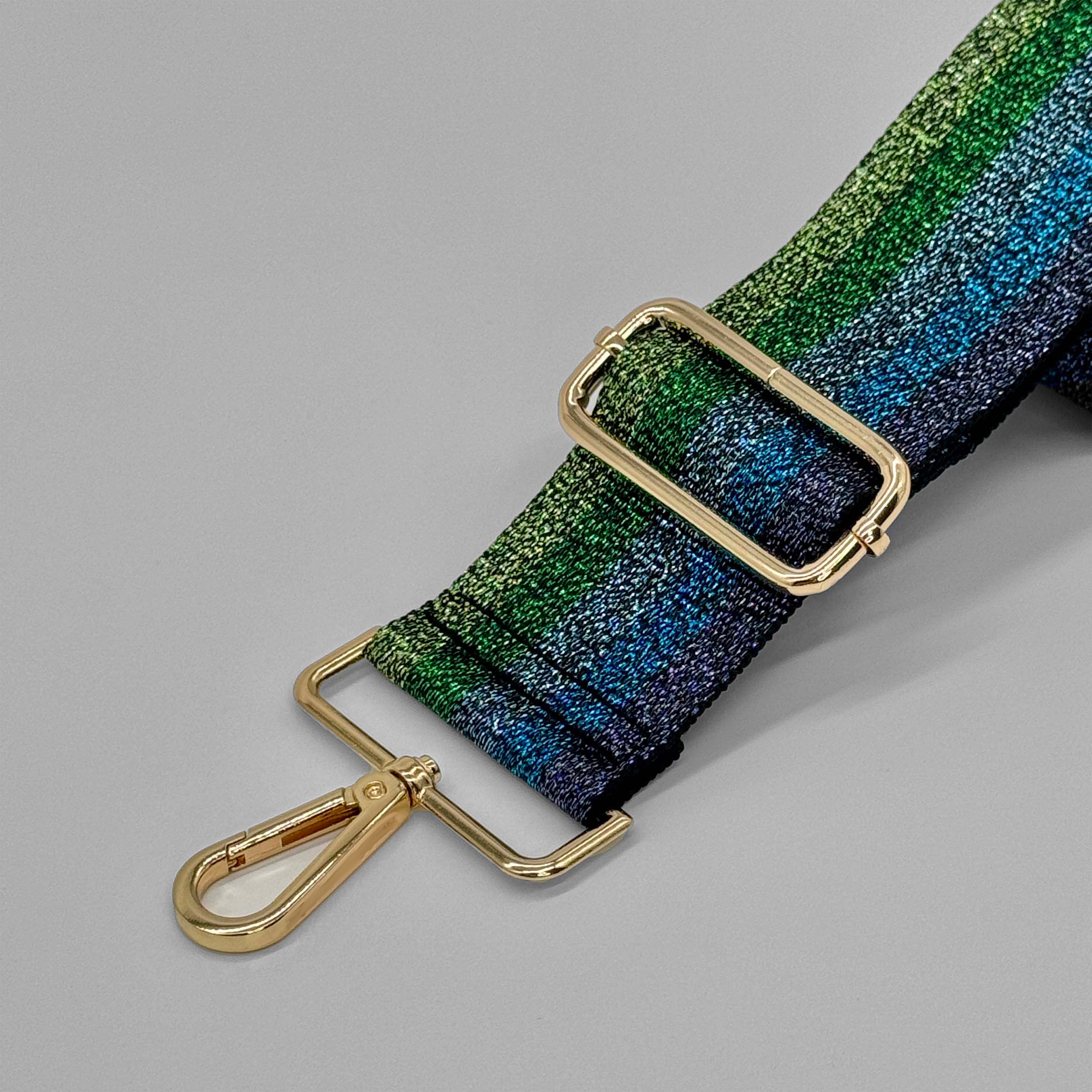 Blue Rainbow Metallic Bag Strap
