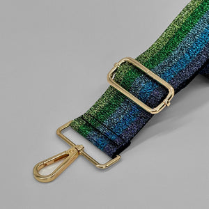 Blue Rainbow Metallic Bag Strap