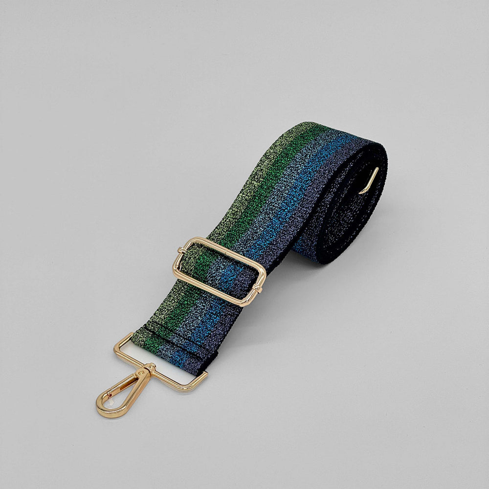 Blue Rainbow Metallic Bag Strap