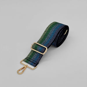 Blue Rainbow Metallic Bag Strap