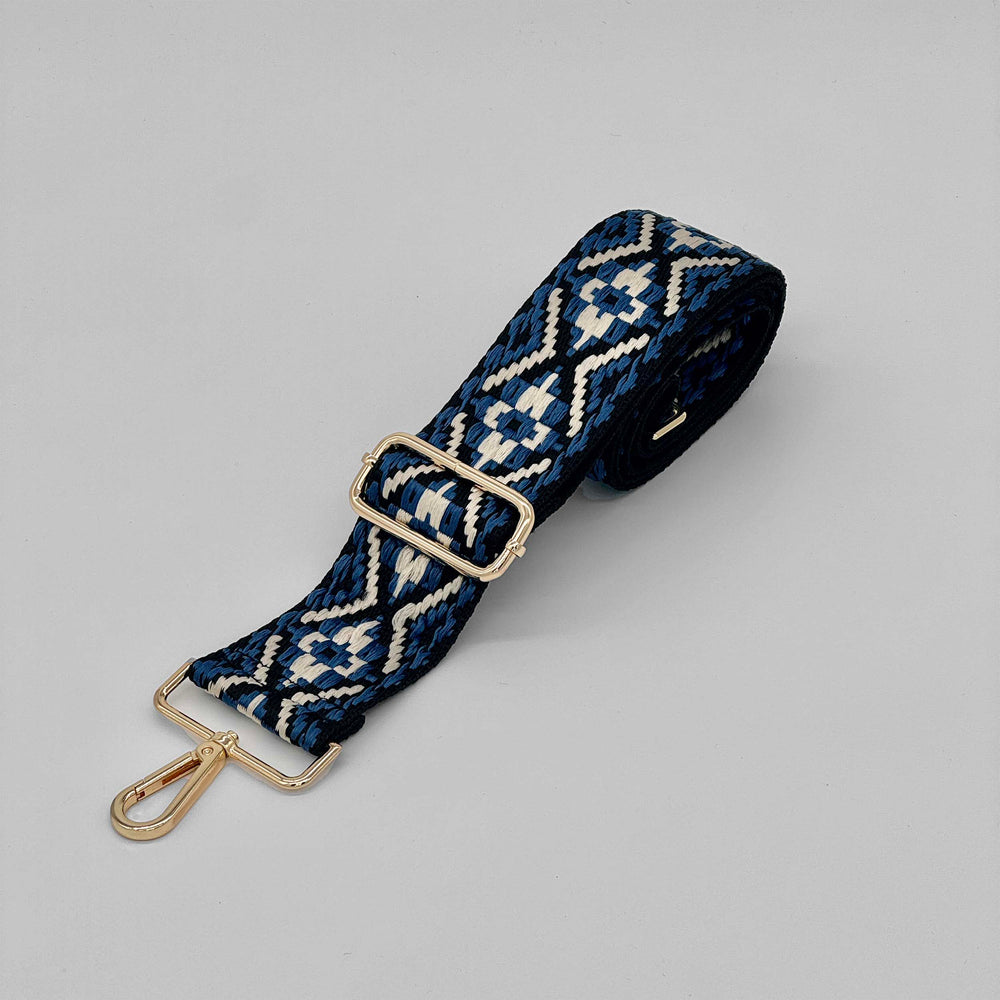 Blue Woven Aztec Bag Strap