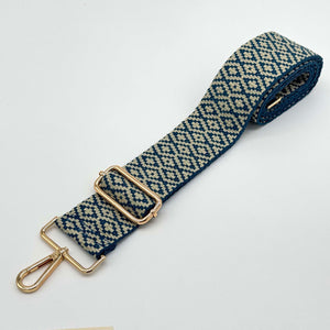 Blue & Stone Woven Mosaic Bag Strap