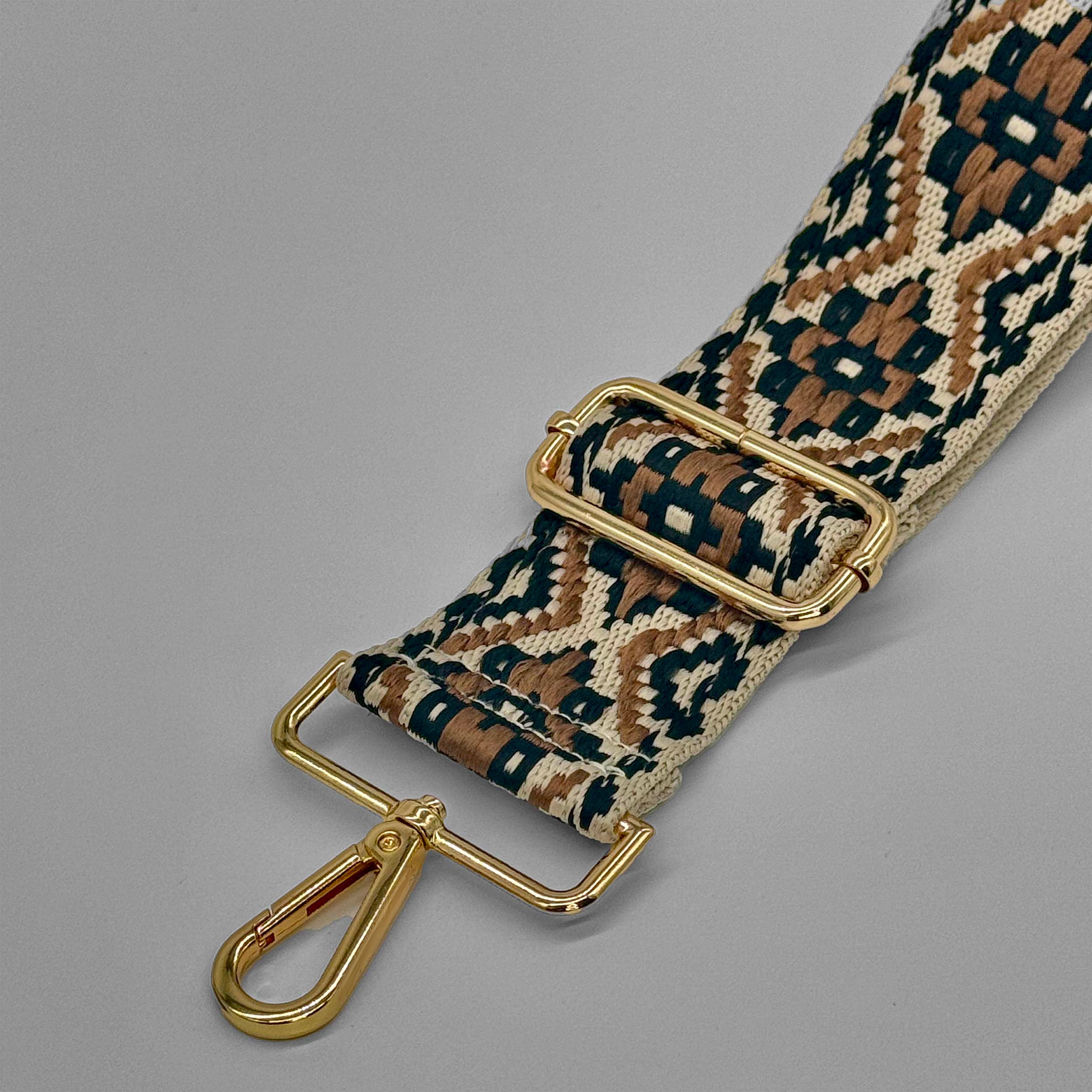 Brown and Black Woven Aztec Bag Strap