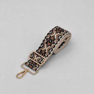 Brown and Black Woven Aztec Bag Strap