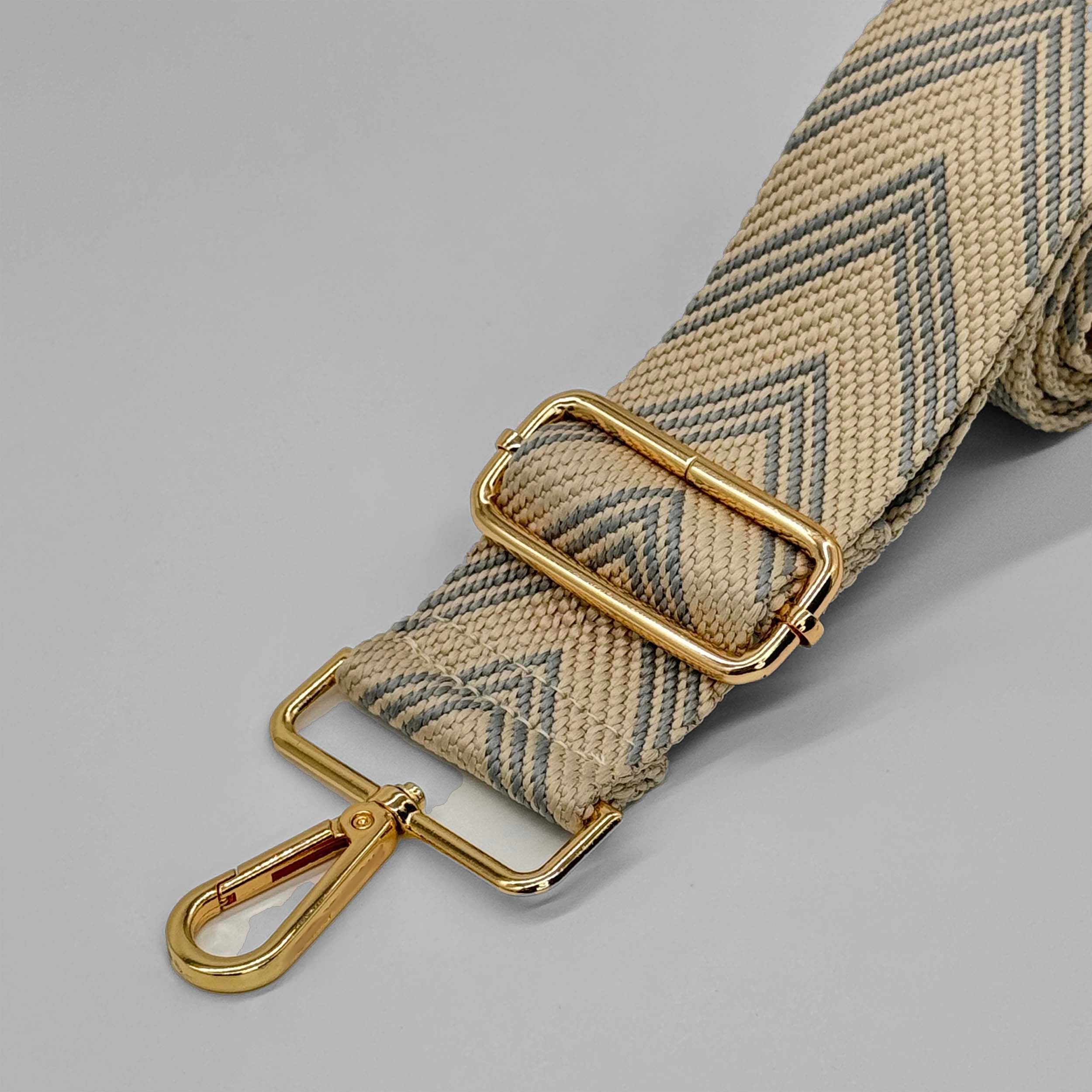 Grey Herringbone Bag Strap