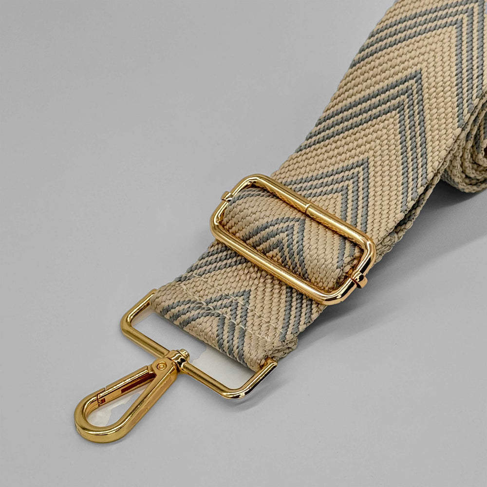 Grey Herringbone Bag Strap