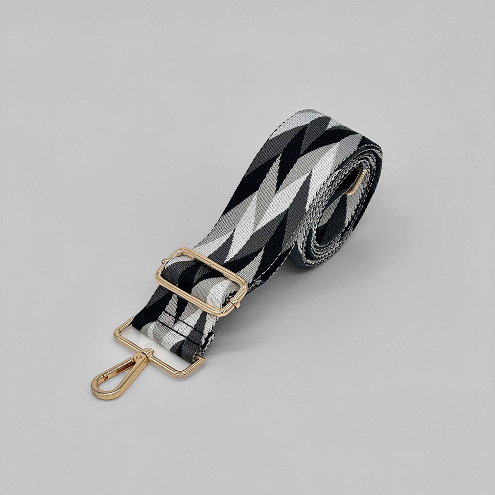 Grey and Black Abstract Bag Strap