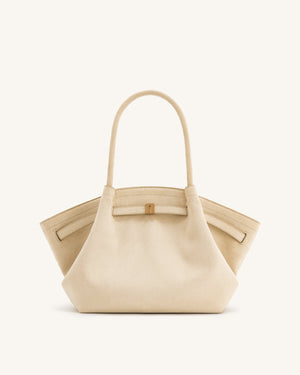 Nora Tote - Ivory( Soft Suede)