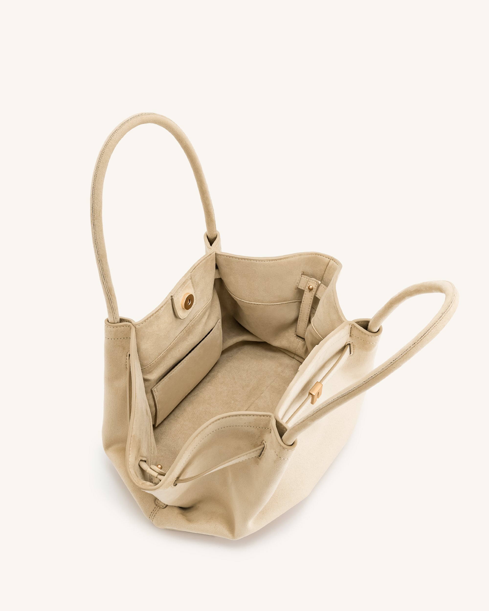 Nora Tote - Ivory( Soft Suede)