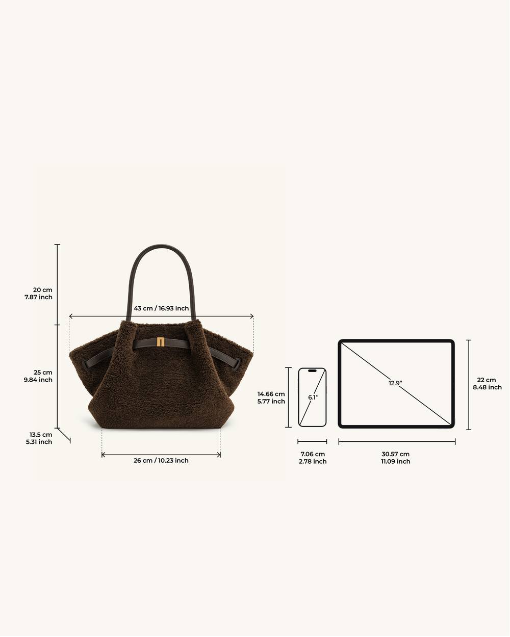 Nora Tote  - Espresso(Plush)