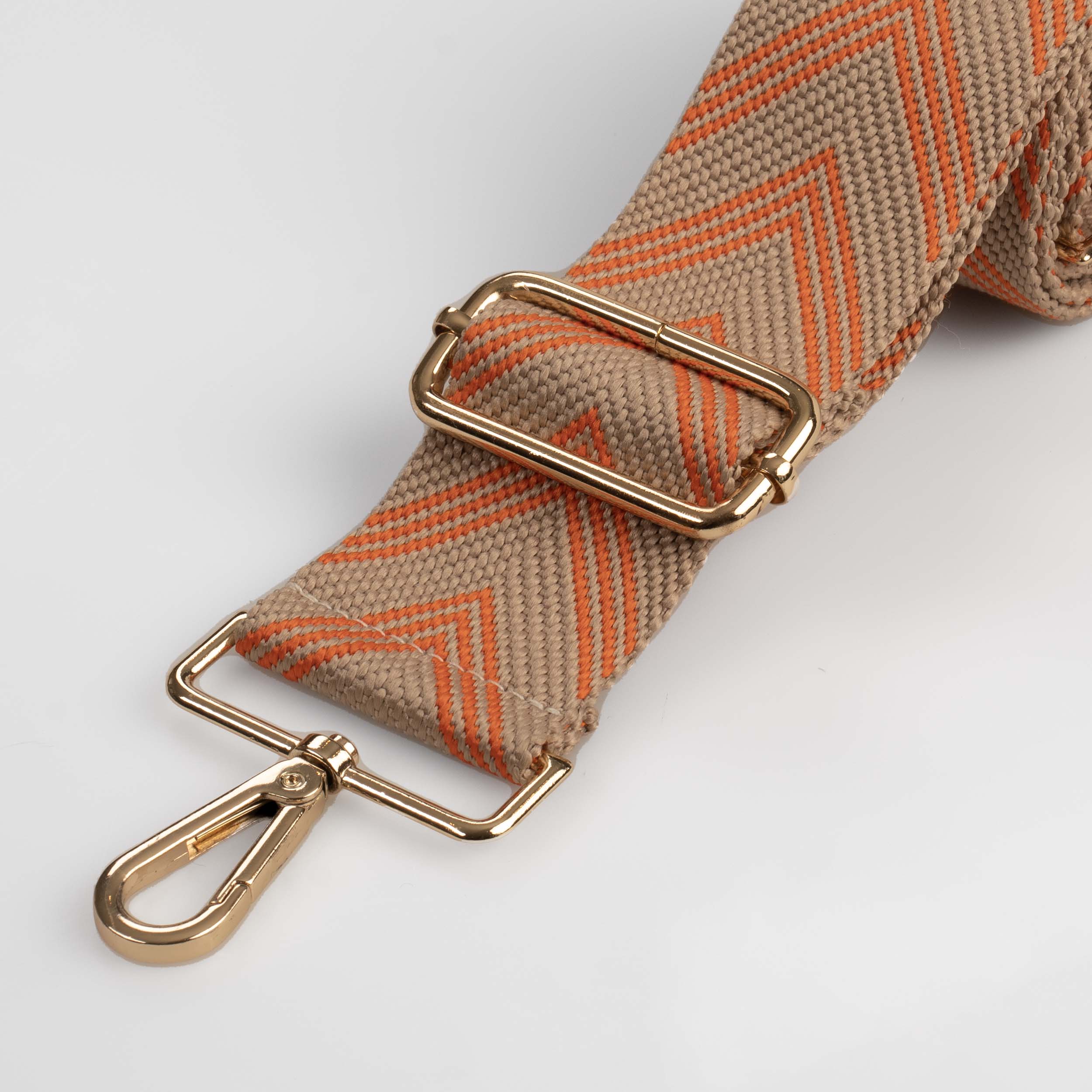 Orange Herringbone Bag Strap