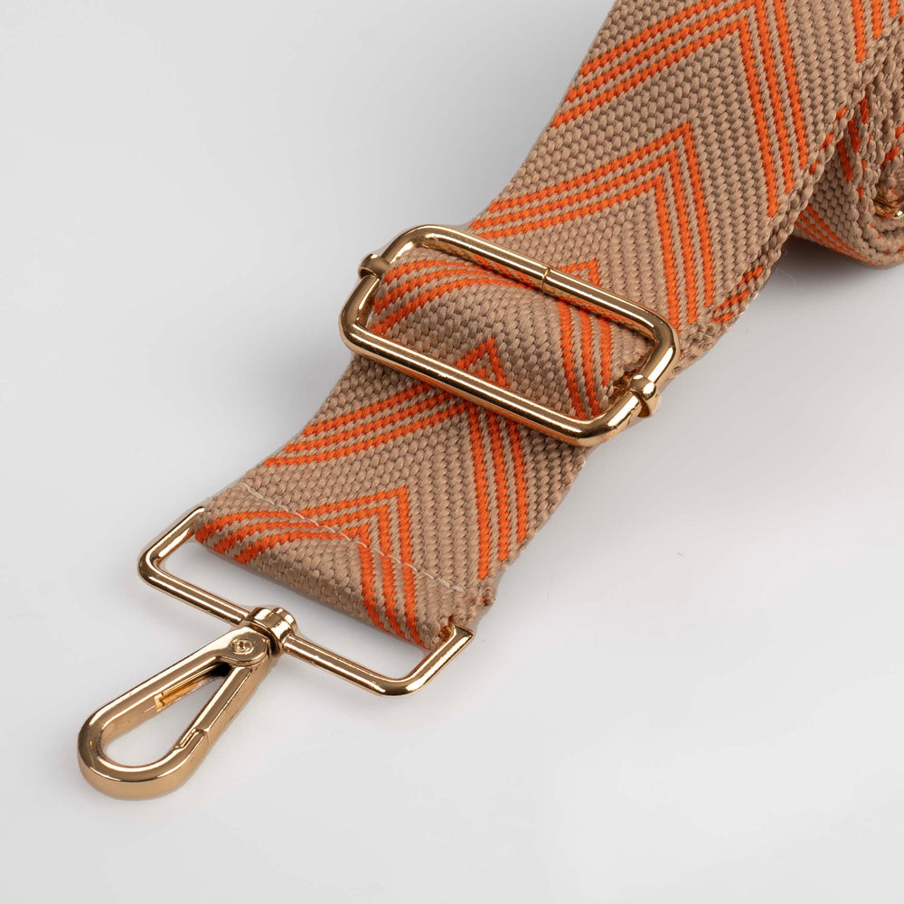 Orange Herringbone Bag Strap