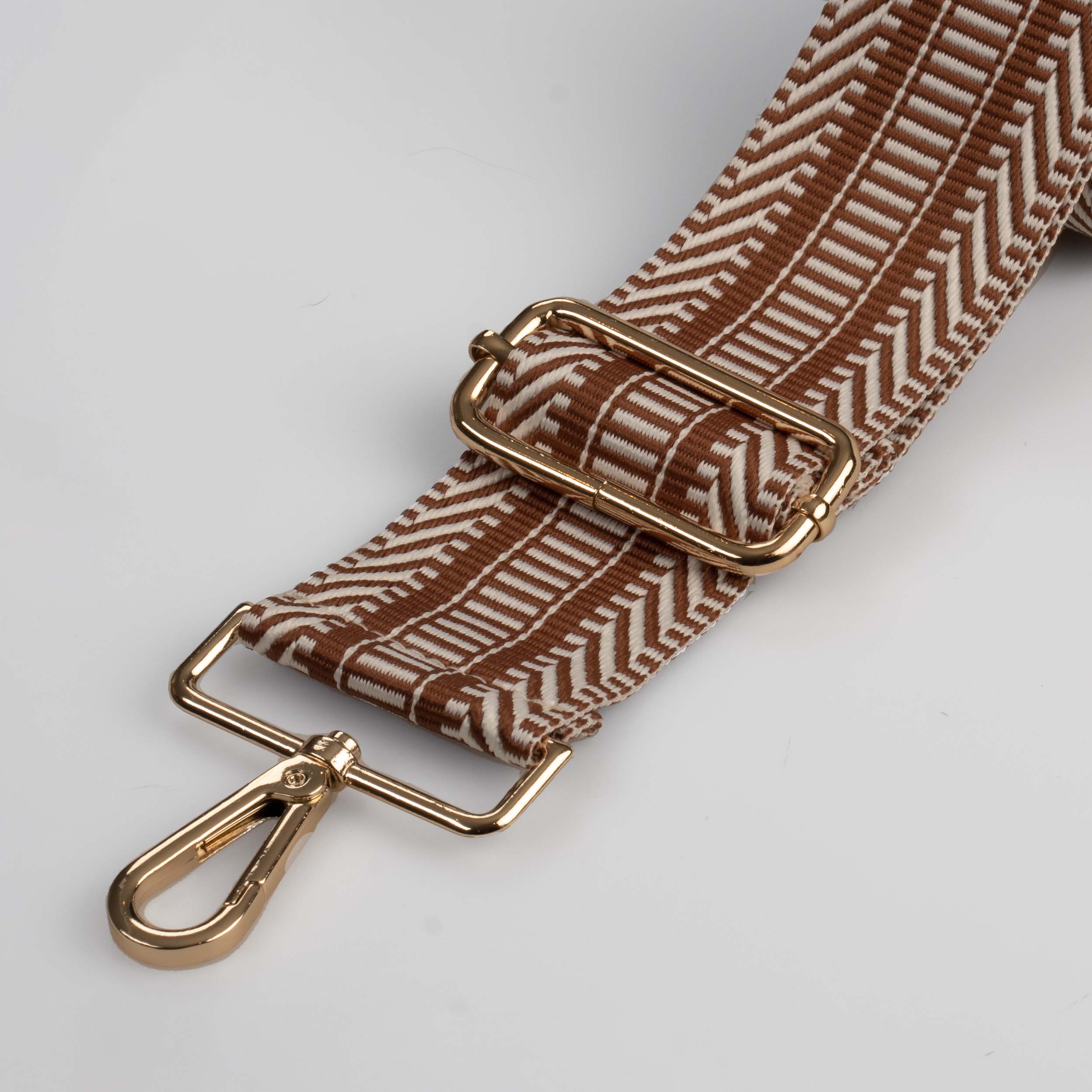 Tan Patterned Bag Strap