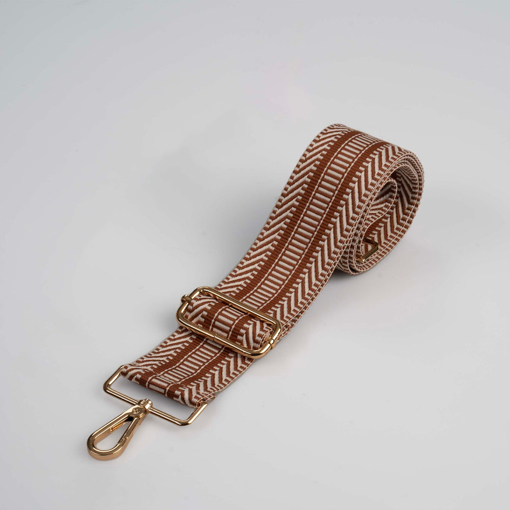 Tan Patterned Bag Strap