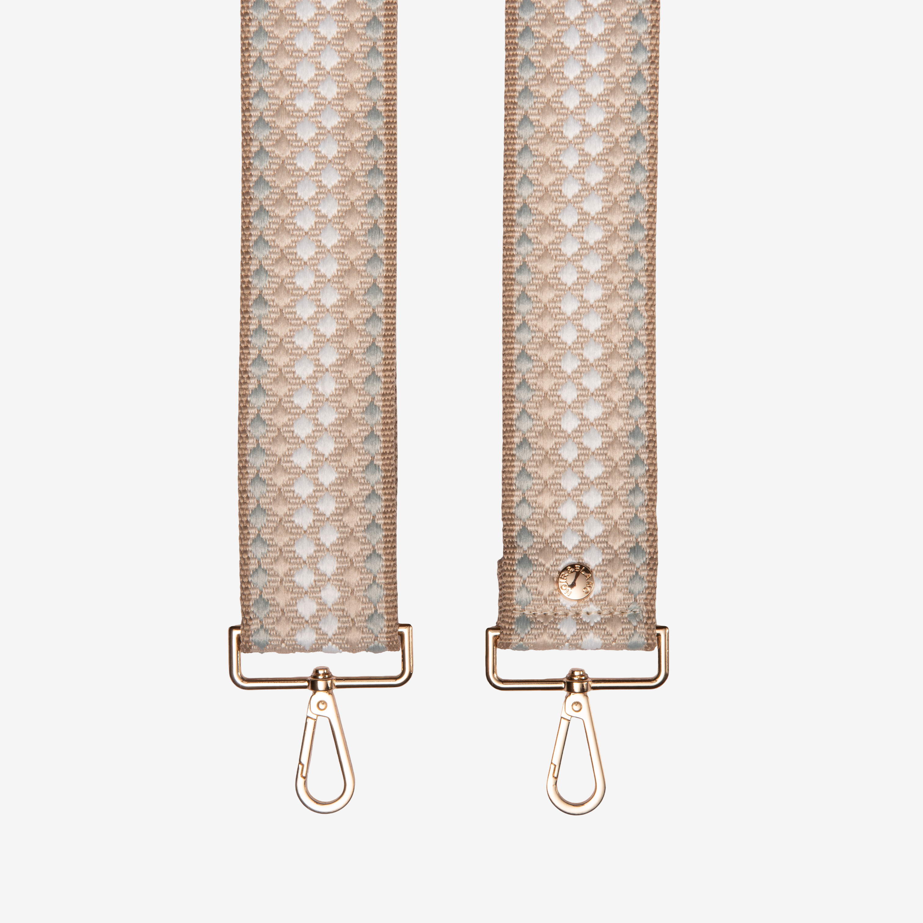 Beige Woven Pattern Crossbody Strap